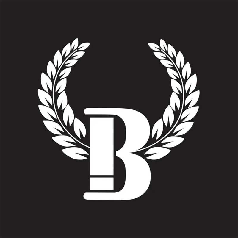 A black and white image of the letter b