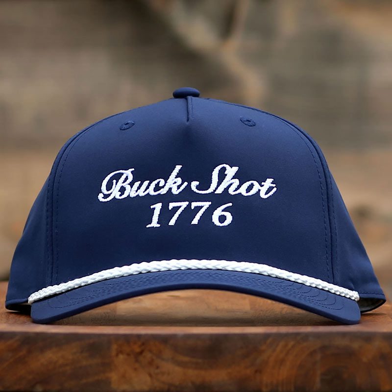 Buck Shot 1776 Embroidered Five-Panel Rope Hat | Navy/White
