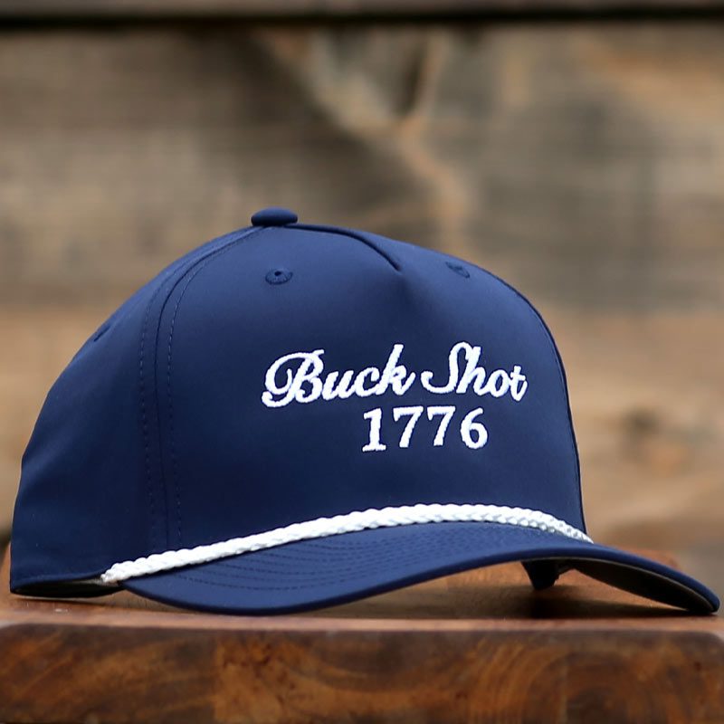 Buck Shot 1776 Embroidered Five-Panel Rope Hat | Navy/White