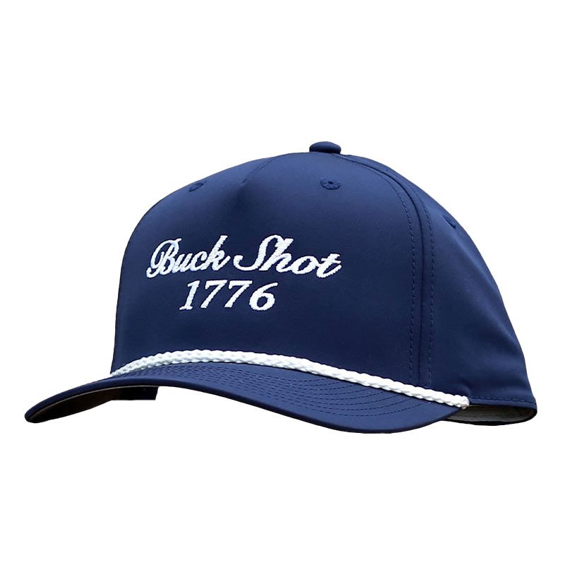 Buck Shot 1776 Embroidered Performance Five-Panel Rope Hat | Navy/White