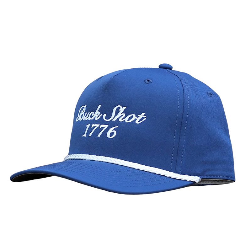 Buck Shot 1776 Embroidered Performance Five-Panel Rope Hat| Light Blue/White