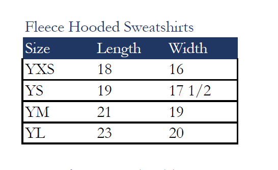 youth hoodie sweatshirt size chart youth hoodie sweatshirt size chart