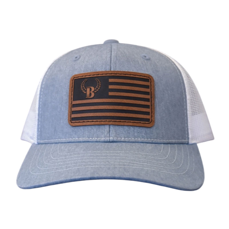 Buck Shot Nation Leather Patch Hat | Heathered Grey/White