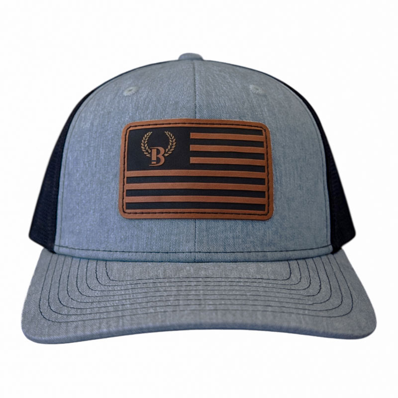 Buck Shot Nation Leather Patch Hat | Heathered Grey/Black