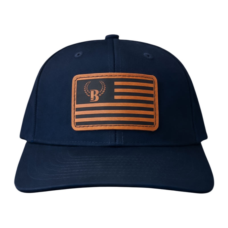 Buck Shot Nation Leather Patch Hat | Navy