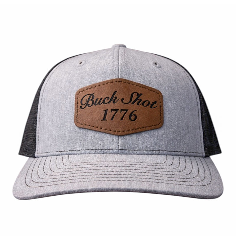 Youth Buck Shot 1776 Sixpoint Leather Patch Hat | Heather Grey/Black