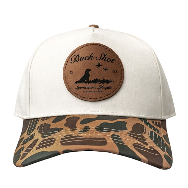 Hybrid Duck Dog Leather Patch Hat | Canvas/Duck Camo