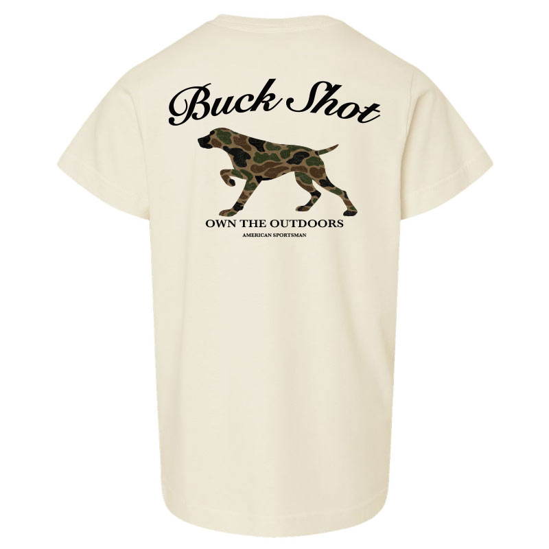 Youth pointer t-shirt with duck camo silhouette